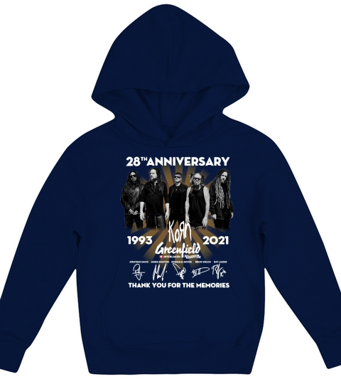 28th anniversary 1993 2021 Korn Greenfield signatures thank you for the memories Kids Hoodie