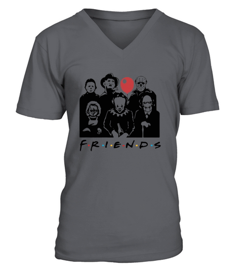 Horror character friends Halloween V-Neck T-shirt