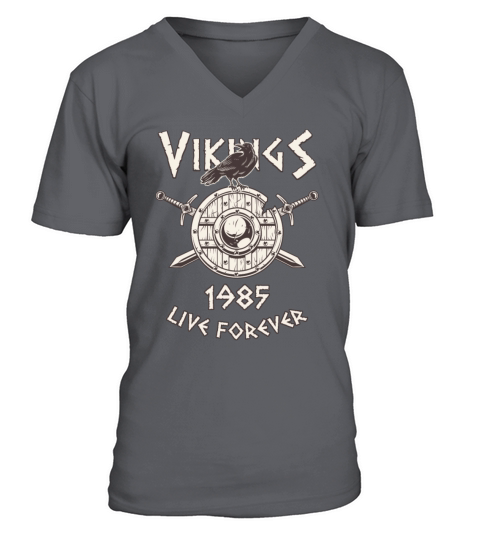 Vikings Live Forever 1985 Norse Birthday Men's V-Neck T-shirt