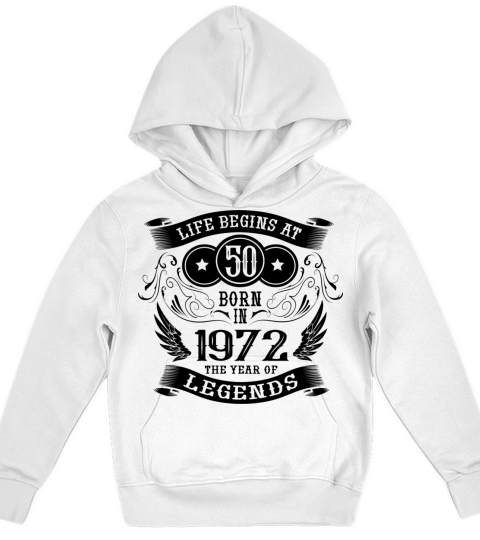 50th Birthday Gifts Vintage 1972 Birthday Kids Hoodie