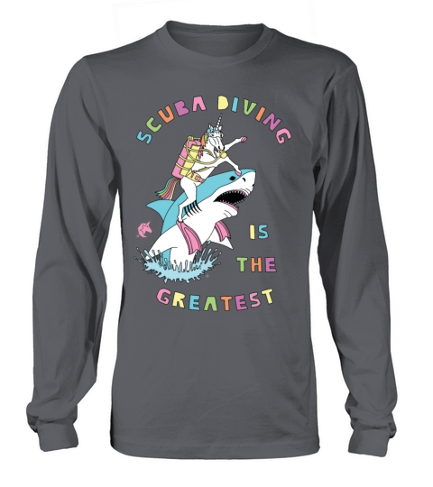Scuba Diving Is The Greatest Unicorn Riding Shark Women's Long Sleeve