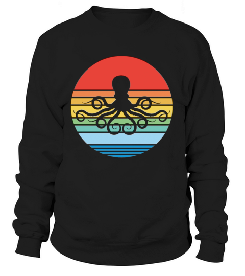 Retro Squid Vintage Octopus Marine Biologist Women's Sweatshirt