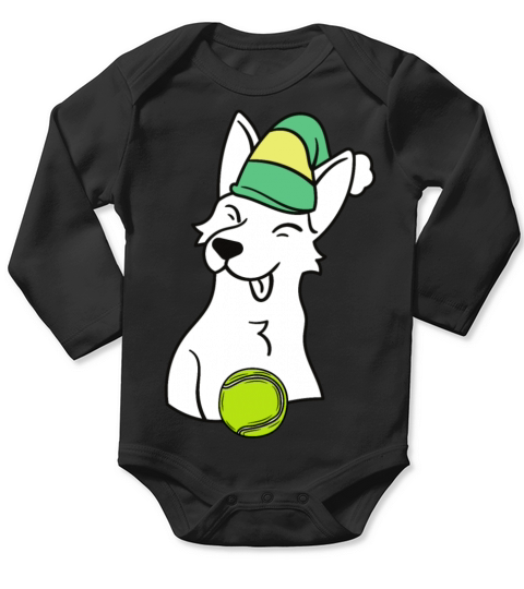 Christmas Tennis Dog Long Sleeve Baby One-Piece