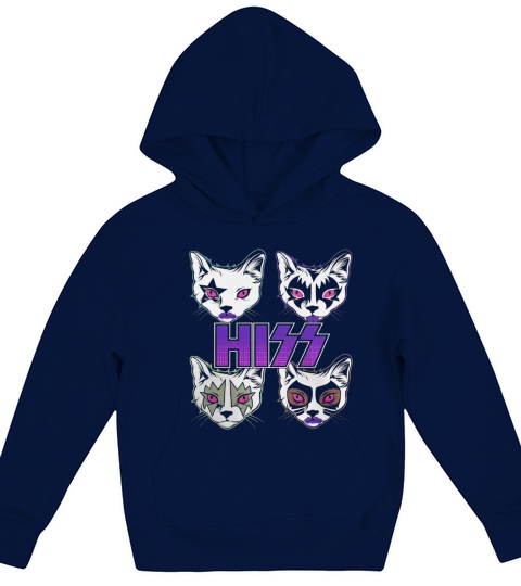 Hiss Rock Band Funny Cat Kitty Kitten Music Kids Hoodie