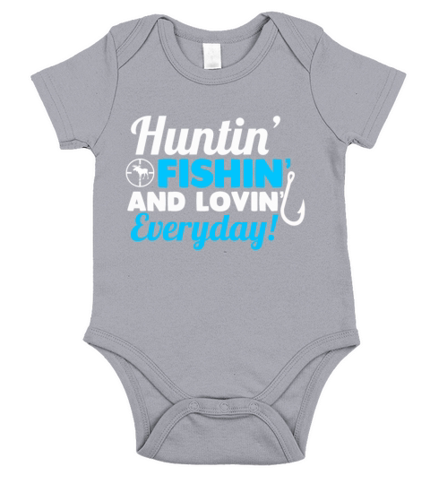 Gift For Hunting And Fishing Lover. Short Sleeve Baby One-Piece