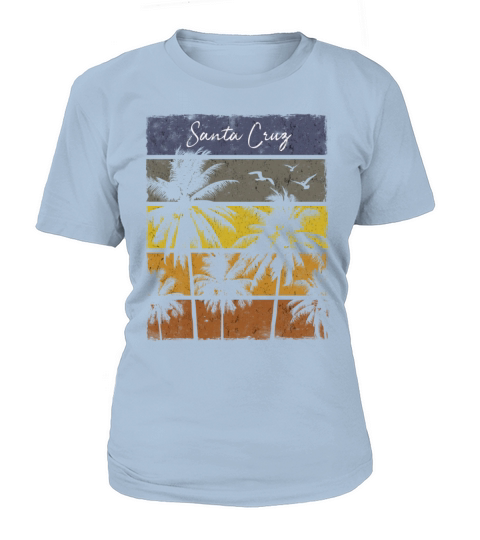 Retro Santa Cruz Beach Print Vacation Souvenir Women's T-Shirt