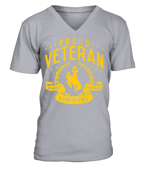 Wyoming Cowboys Proud Veteran Apparel Men's V-Neck T-shirt