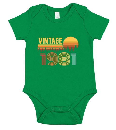 40th Birthday 1981 Vintage Gift Short Sleeve Baby One-Piece
