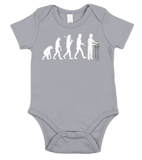Keyboard Player Evolution Funny Music Short Sleeve Baby One-Piece