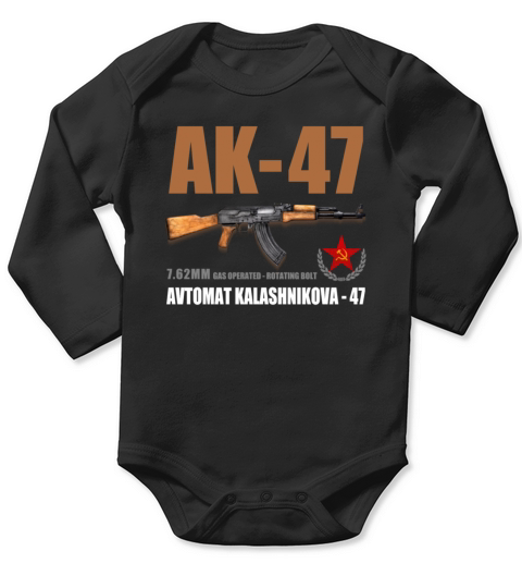 AK47 AVTOMAT KALASHNIKOVA T-Shirt Long Sleeve Baby One-Piece