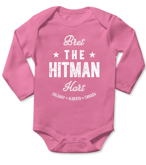 Bret The Hitman Hart Vintage Fight Type Long Sleeve Baby One-Piece