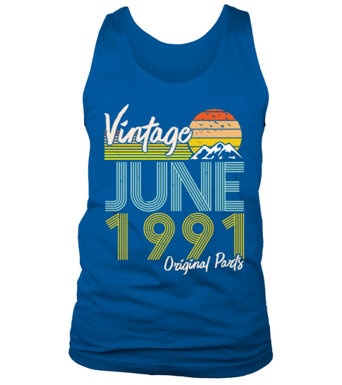 Vintage Since June 1990 Vintage 30th Birthday Men's Tank Top