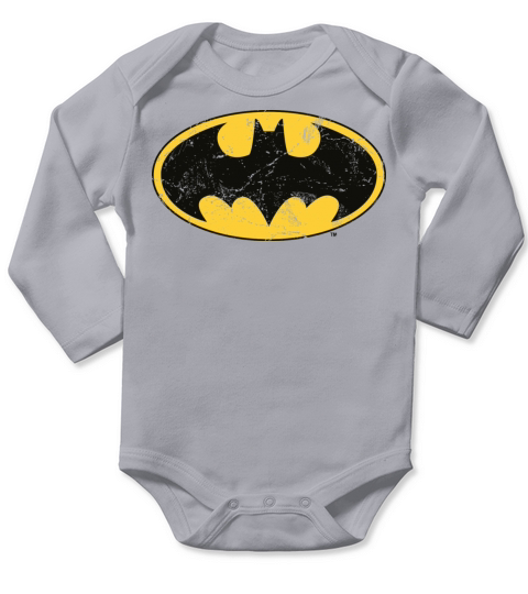 Justice League Batman Logo Vintage Long Sleeve Baby One-Piece