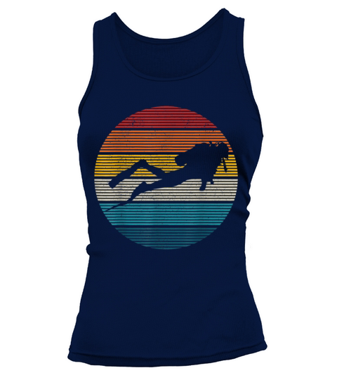 Scuba Diving Vintage Retro Ocean Scuba Diver Gi Women's Tank Top