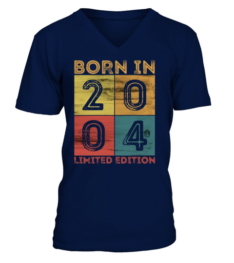 18th Birthday Born In 2004 Limited Edition Vintage Men's V-Neck T-shirt