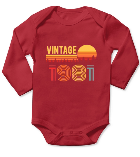 40th Birthday 1981 Vintage Gift Long Sleeve Baby One-Piece