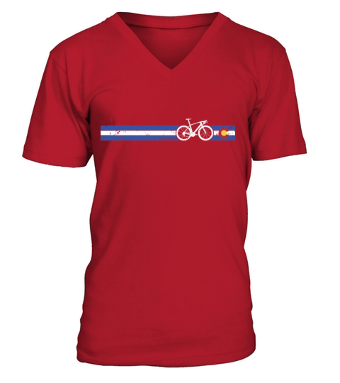 Colorado State Flag Cycling Bike Racing CO Road Men's V-Neck T-shirt
