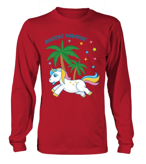 Unicorn under palm trees Women's Long Sleeve