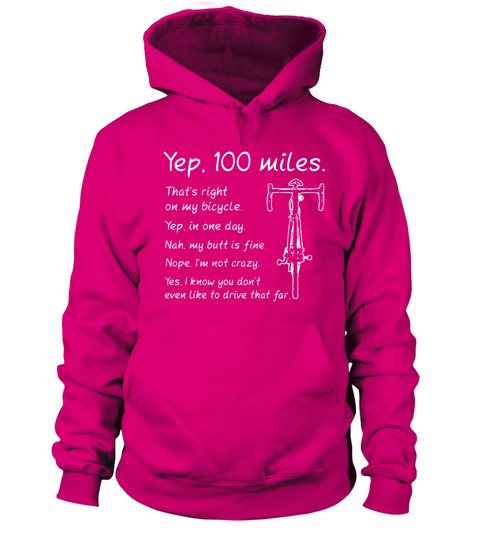 yep 100 miles bicycle t shirts Women's Hoodie