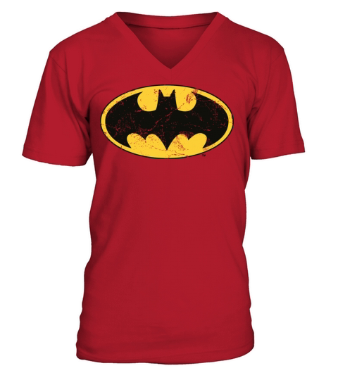 Justice League Batman Logo Vintage Men's V-Neck T-shirt