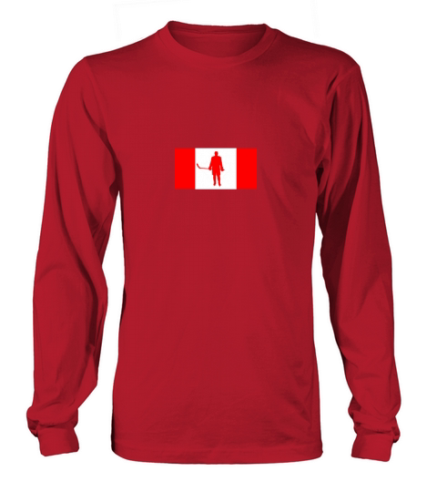 Canada flag hockey player Men's Long Sleeve