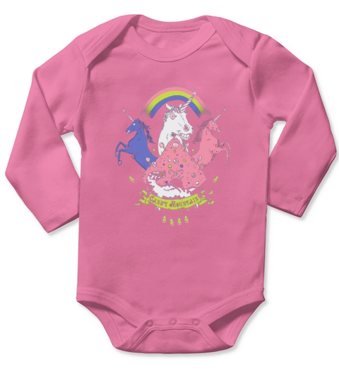 Candy mountain unicorn tee LGBT Long Sleeve Baby One-Piece