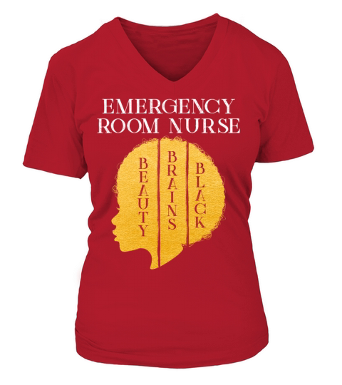 Black History Month Emergency Room Nurse African Women's V-Neck T-shirt