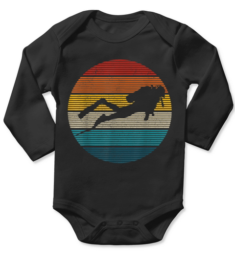 Scuba Diving Vintage Retro Ocean Scuba Diver Gi Long Sleeve Baby One-Piece