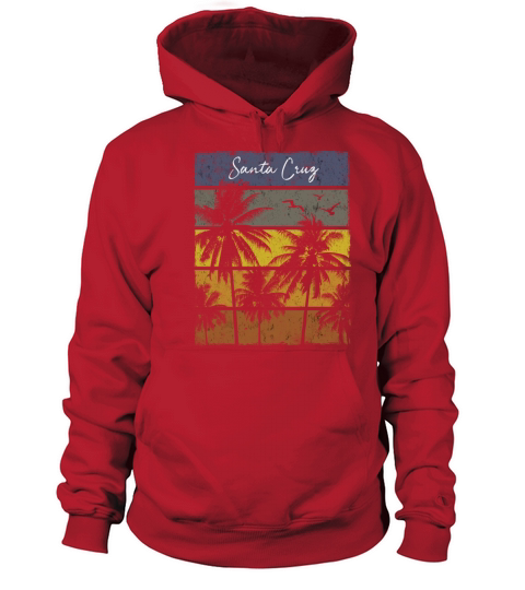 Retro Santa Cruz Beach Print Vacation Souvenir Women's Hoodie