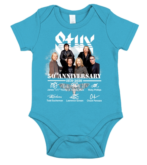 Styx 50th Anniversary 1970 2020 Signature Short Sleeve Baby One-Piece