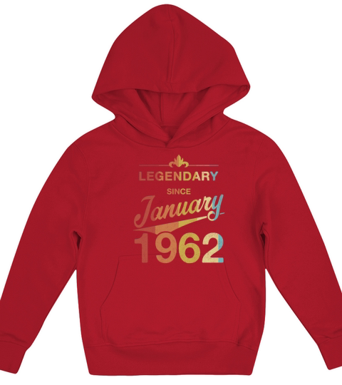 60th Birthday 60 Year Old Born January 1962 Gift Kids Hoodie