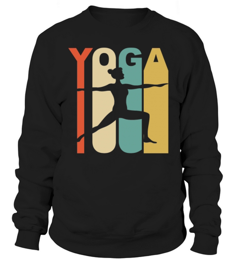 Vintage Warrior Two Yoga Pose Silhouette Retro Women's Sweatshirt