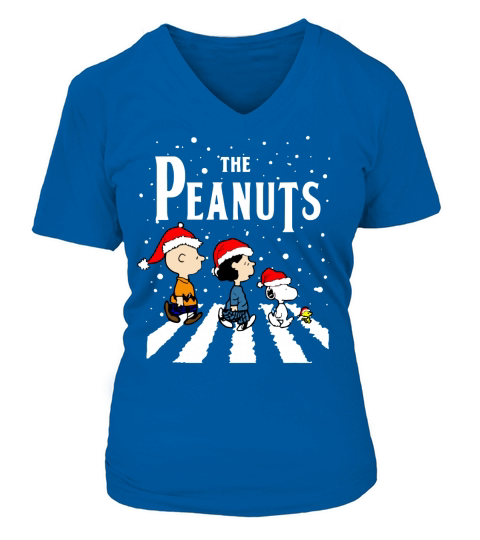 The Peanuts Abbey Road Christmas Snoopy V-neck T-Shirt Woman