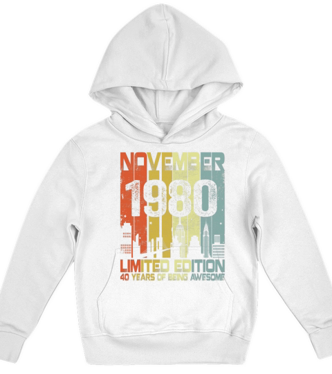 November Skyline Vintage 1980 Funny Kids Hoodie