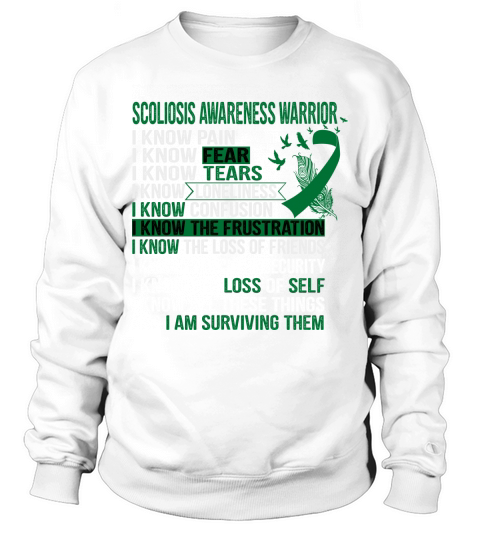Scoliosis Awareness Support Scoliosis Awareness Warrior Sweatshirt Unisex