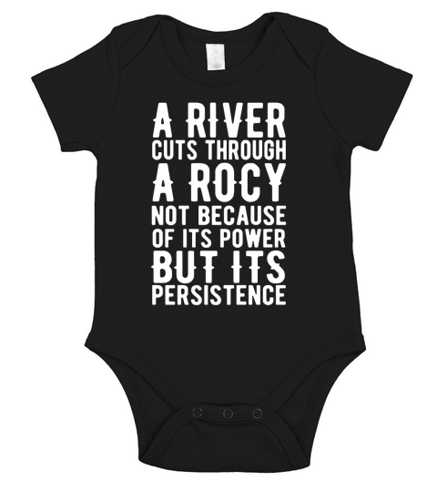A River Cuts Through a Roky not because of its power but its persistence Short Sleeve Baby One-Piece