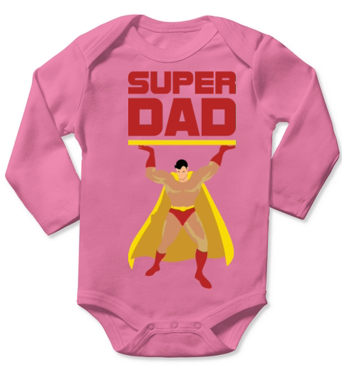 Super Dad Happy Fathers Day Long Sleeve Baby One-Piece