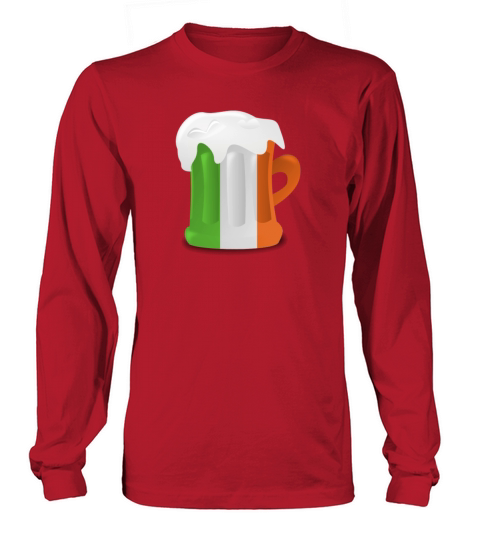 Irish Flag Beer Shirt Stein St Patricks Day Tee Men's Long Sleeve