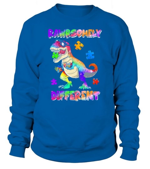 Rawrsomely Different Dinosaur Autism Awareness Puz Women's Sweatshirt
