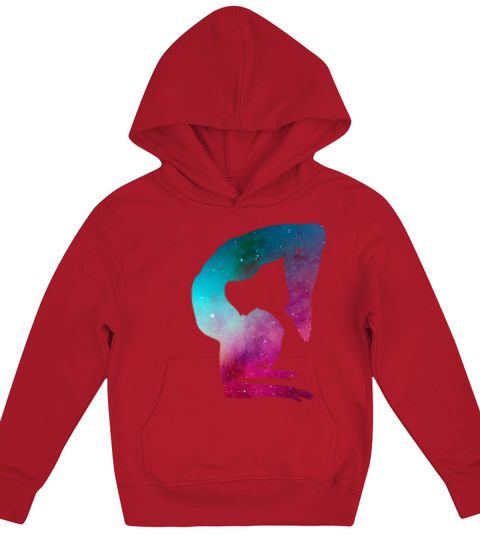 Multicolor Galaxy Space Gymnastics Handstand Yoga Kids Hoodie