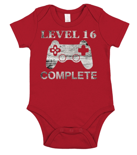16th Birthday - Level 16 Complete-Retro Gamer Gift Short Sleeve Baby One-Piece