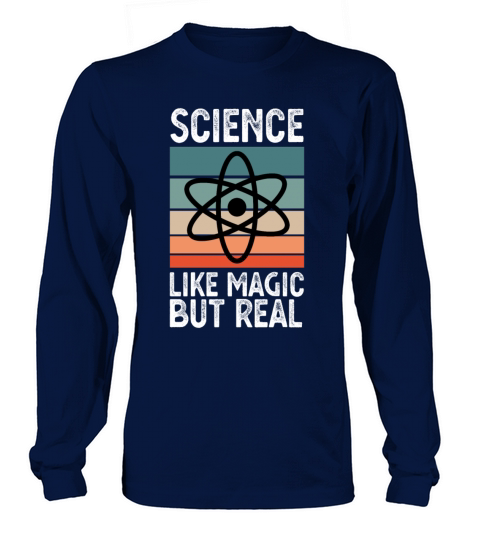 Science Like Magic But Real Funny Retro Vintage Te Women's Long Sleeve