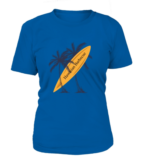 Hawaiian Barbecue Surfboard Palm Tree Beach Women's T-Shirt