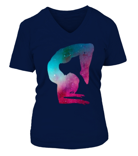 Multicolor Galaxy Space Gymnastics Handstand Yoga Women's V-Neck T-shirt
