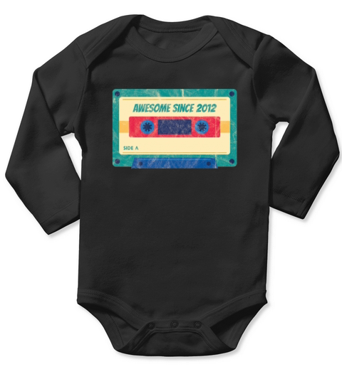 8 th Birthday Celebration Gift Awesome Since 2012 Long Sleeve Baby One-Piece