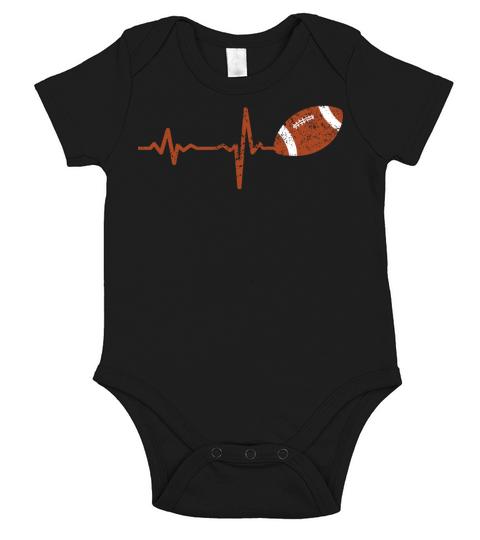 gift heartbeat american football rugby Short Sleeve Baby One-Piece
