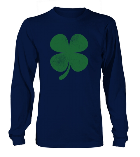 Distressed Green Four Leaf Clover Saint Patricks Men's Long Sleeve