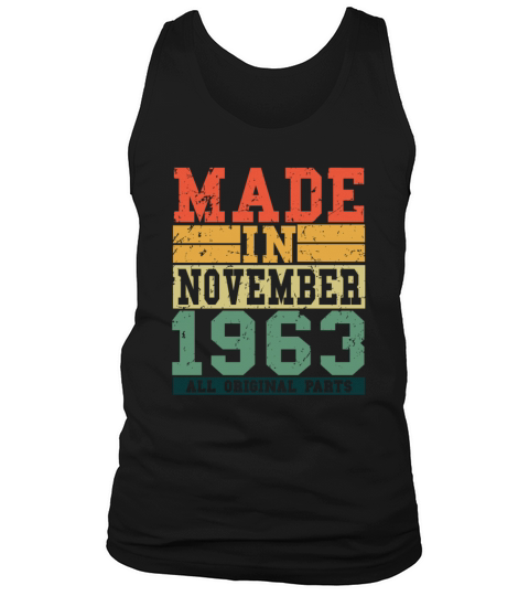 1963 Birthday November Vintage Saying Men's Tank Top