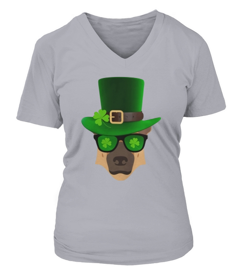 Cool German Shepherd St Patrick Day Funny Men Women Shirt V-neck T-Shirt Woman