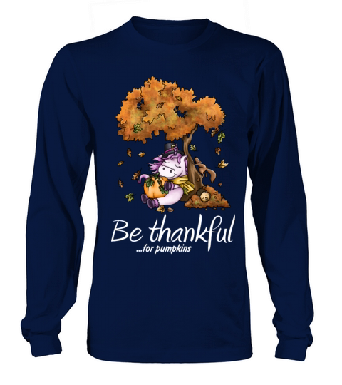 Fluffy unicorn with pumpkin harvest Men's Long Sleeve